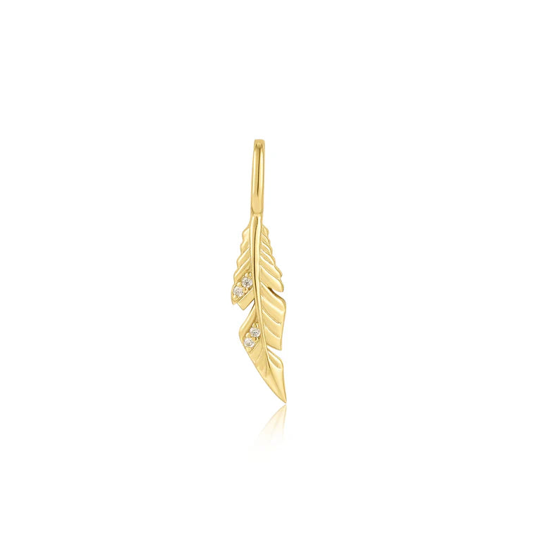 Gold Feather Charm by Ania Haie