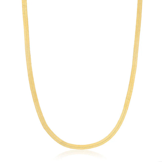 Gold Flat Snake Chain Necklace by Ania Haie