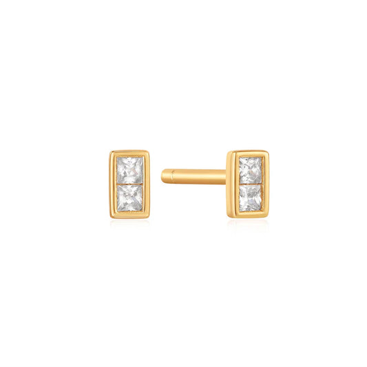 Gold Glam Mini Stud Earrings by Ania Haie