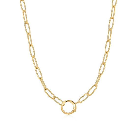 Gold Link Charm Chain Connector Necklace by Ania Haie