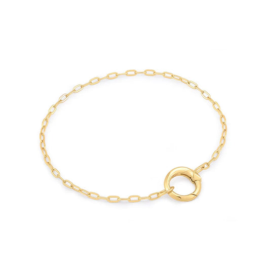 Gold Mini Link Charm Chain Connector Bracelet by Ania Haie