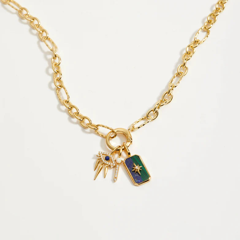 Gold Mixed Link Charm Chain Connector Necklace by Ania Haie