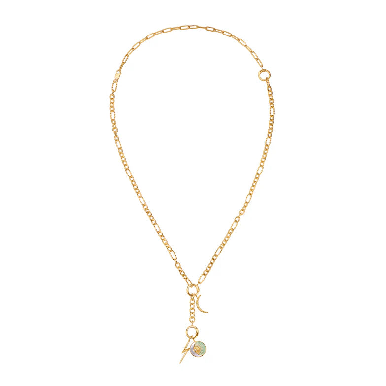 Gold Mixed Link Charm Chain Connector Necklace by Ania Haie