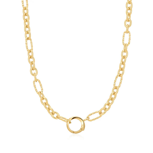 Gold Mixed Link Charm Chain Connector Necklace by Ania Haie