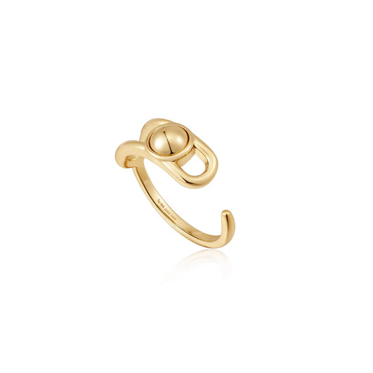 Gold Orb Claw Adjustable Ring by Ania Haie