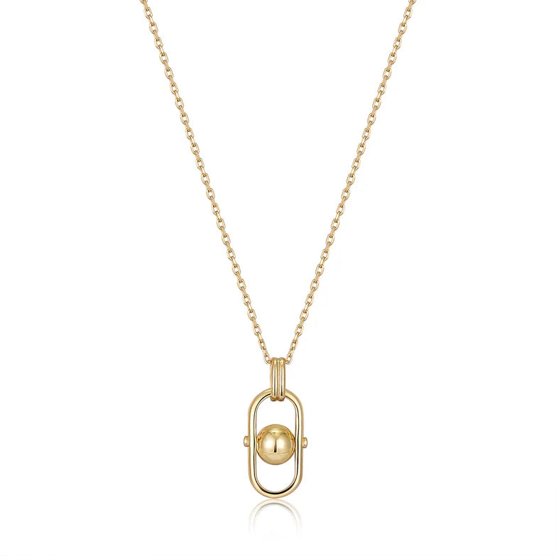 Gold Orb Link Drop Pendant Necklace by Ania Haie