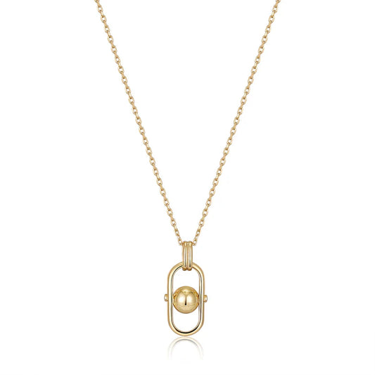 Gold Orb Link Drop Pendant Necklace by Ania Haie