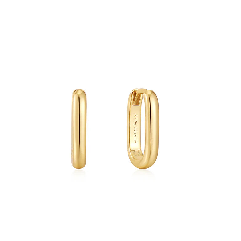 Gold Oval Hoop Earrings by Ania Haie