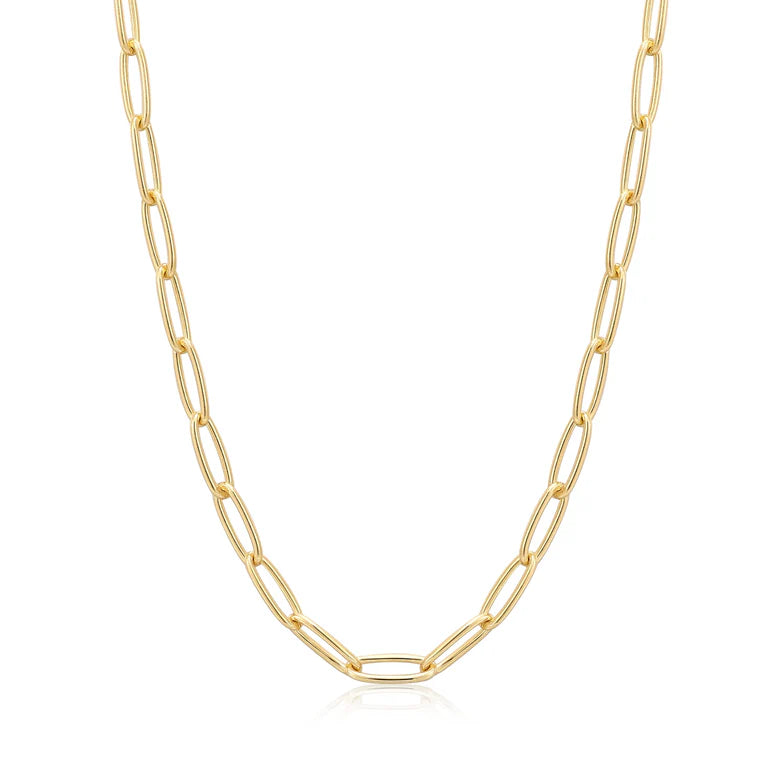 Gold Paperclip Chunky Chain Necklace by Ania Haie