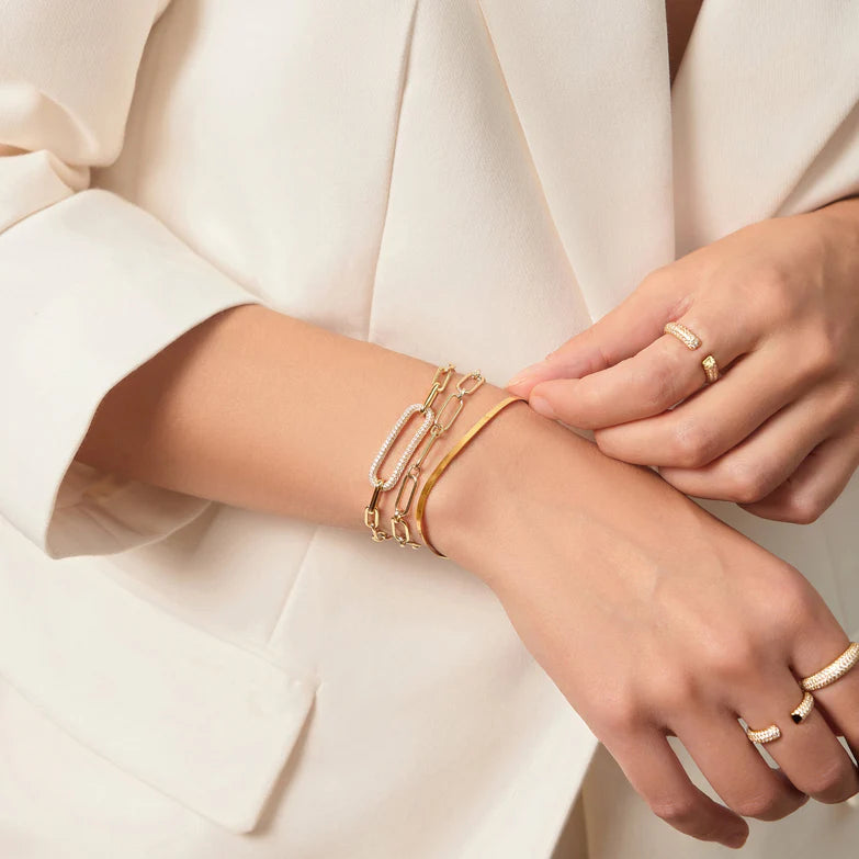 Gold Pavé Link Bracelet by Ania Haie