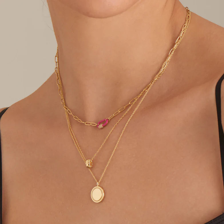 Gold Smooth Twist Pendant Necklace by Ania Haie