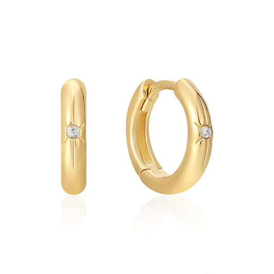 Gold Star Huggie Hoop Earrings by Ania Haie