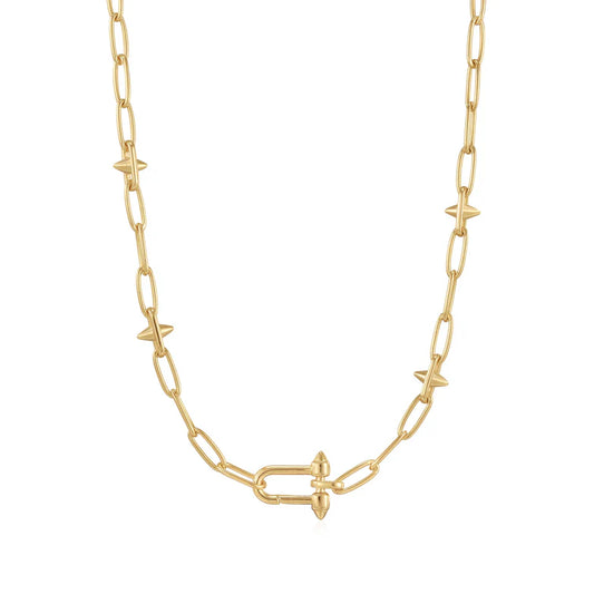 Gold Stud Link Charm Necklace by Ania Haie