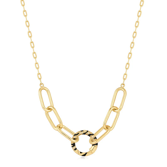 Gold Tiger Chain Charm Connector Necklace by Ania Haie