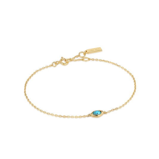 Gold Turquoise Wave Bracelet by Ania Haie