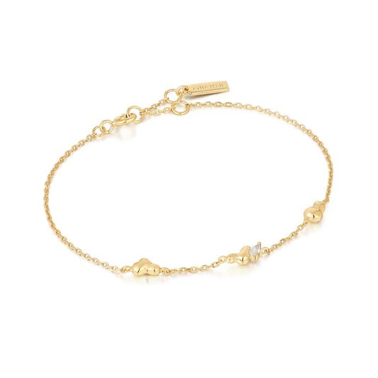 Gold Twisted Wave Chain Bracelet by Ania Haie