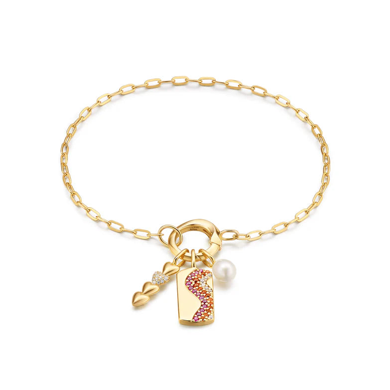 Gold Wave Pink Sparkle Charm by Ania Haie