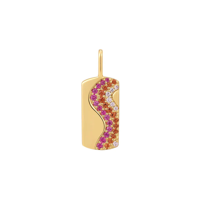 Gold Wave Pink Sparkle Charm by Ania Haie