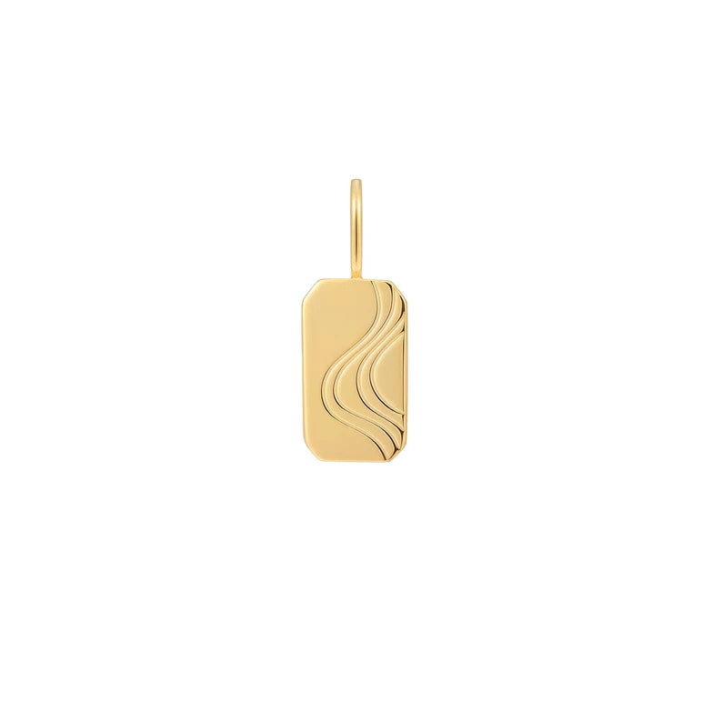 Gold Wave Tag Charm by Ania Haie