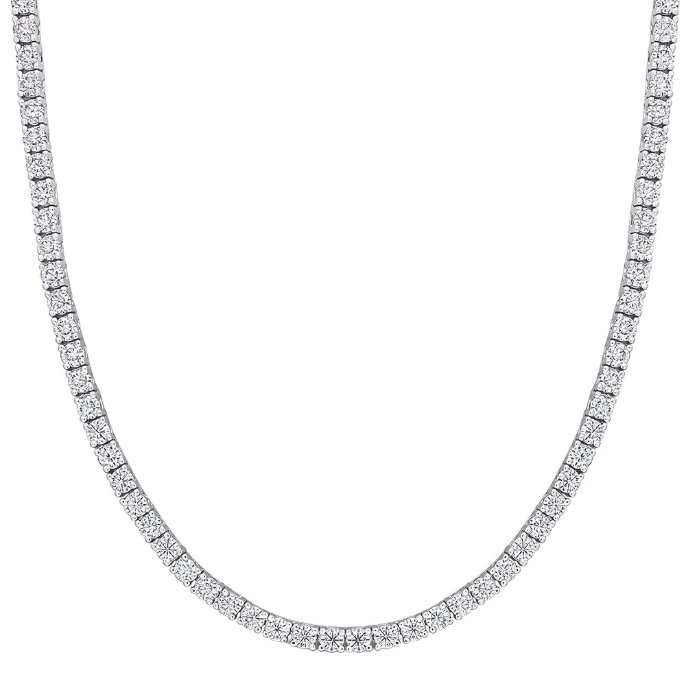 necklace sterling silver moissanite diamonds tennis 