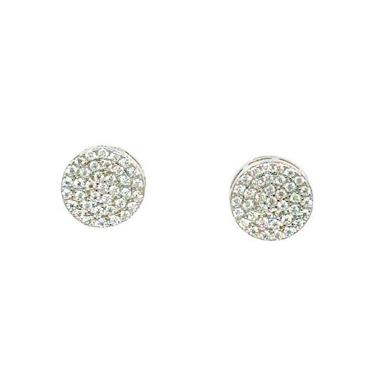 Moissanite Silver Earrings Front studs