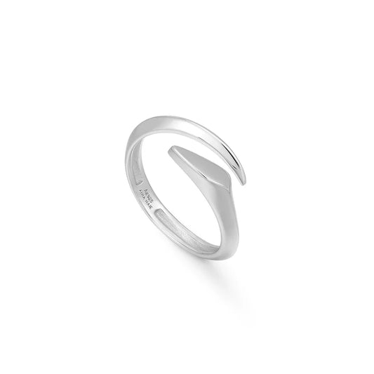 Silver Arrow Twist Adjustable Ring by Ania Haie