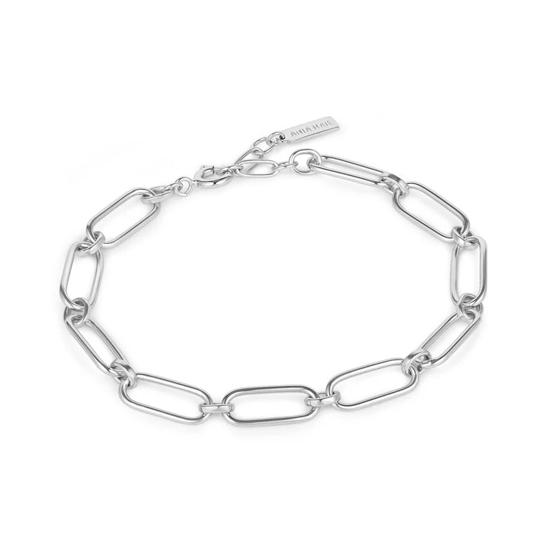 Silver Cable Connect Chunky Chain Bracelet by Ania Haie