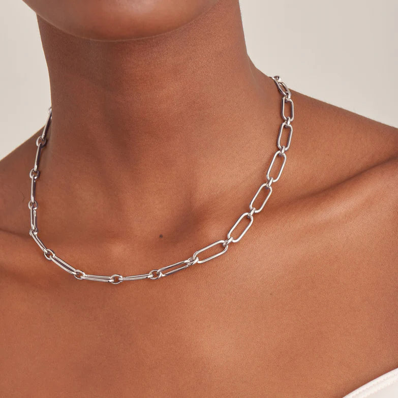 Silver Cable Connect Chunky Chain Necklace by Ania Haie