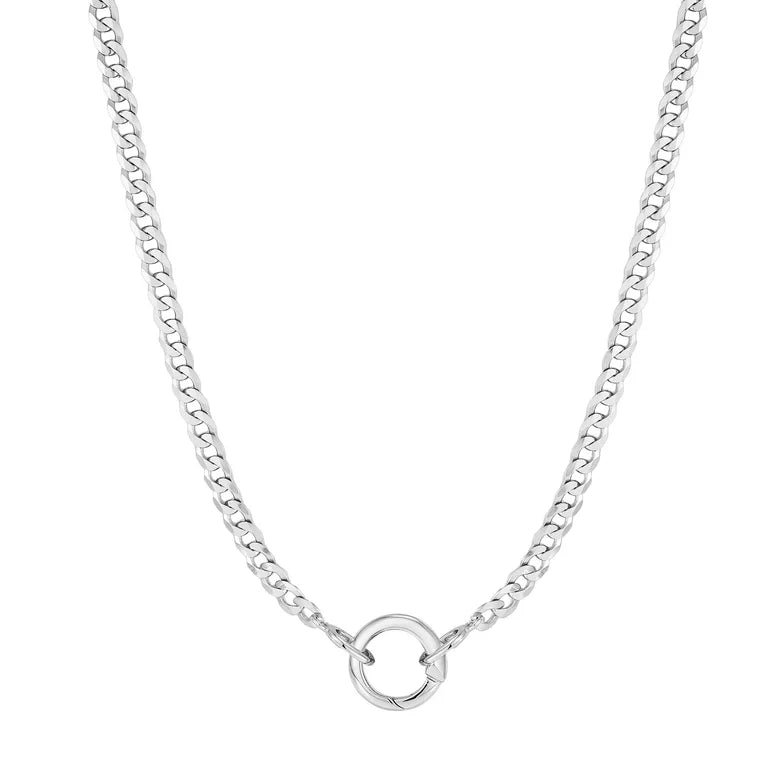 Silver Curb Chain Charm Connector Necklace by Ania Haie