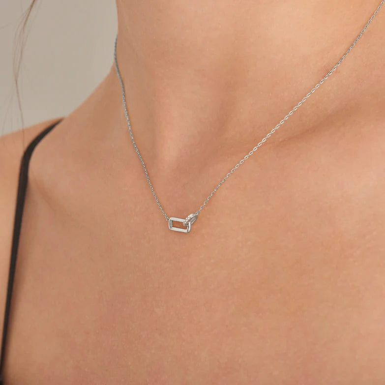 Silver Glam Interlock Necklace by Ania Haie