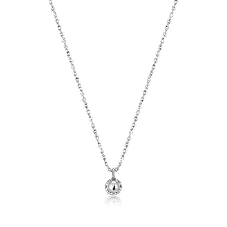 Silver Orb Drop Pendant Necklace by Ania Haie