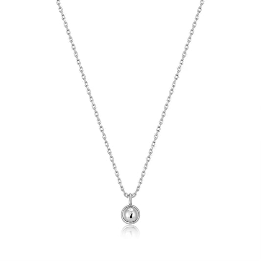 Silver Orb Drop Pendant Necklace by Ania Haie