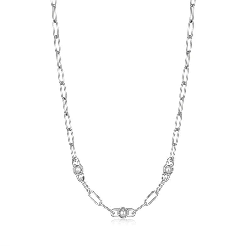 Silver Orb Link Chunky Chain Necklace by Ania Haie