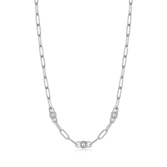 Silver Orb Link Chunky Chain Necklace by Ania Haie