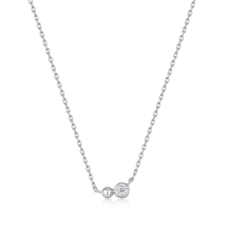 Silver Orb Sparkle Pendant Necklace by Ania Haie