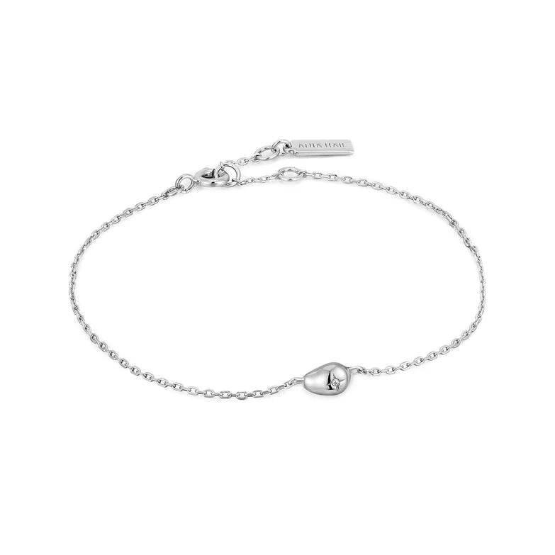 Silver Pebble Sparkle Chain Bracelet by Ania Haie