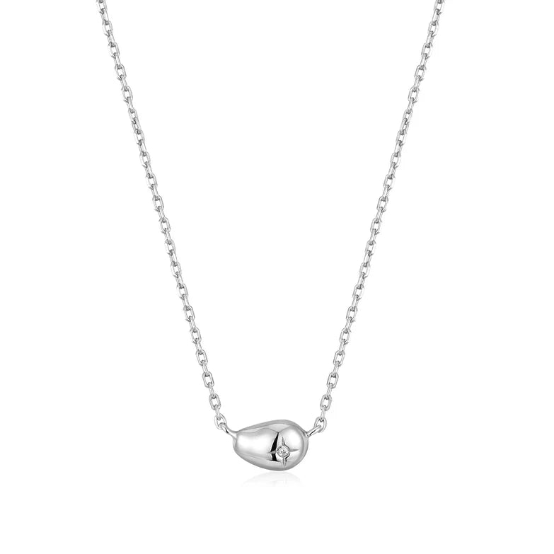 Silver Pebble Sparkle Necklace by Ania Haie