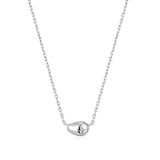 Silver Pebble Sparkle Necklace by Ania Haie