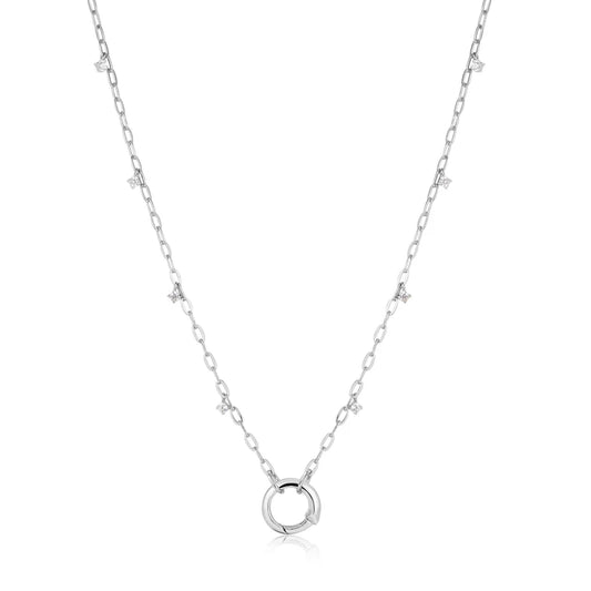 Silver Shimmer Chain Charm Connector Necklace by Ania Haie