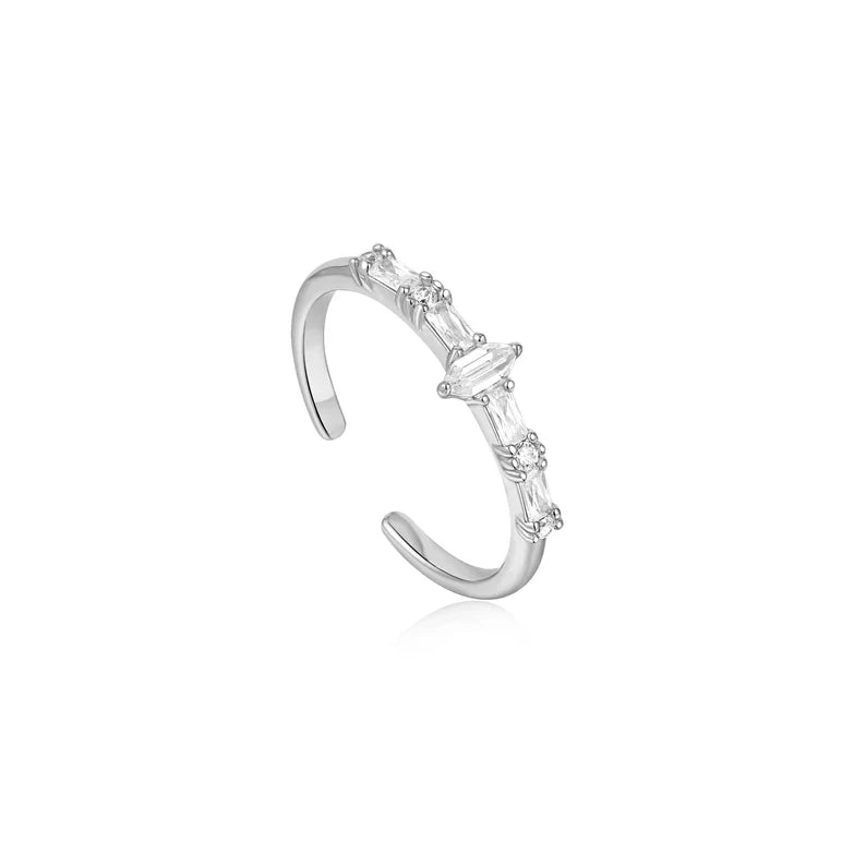 Silver Sparkle Multi Stone Band Ring by Ania Haie