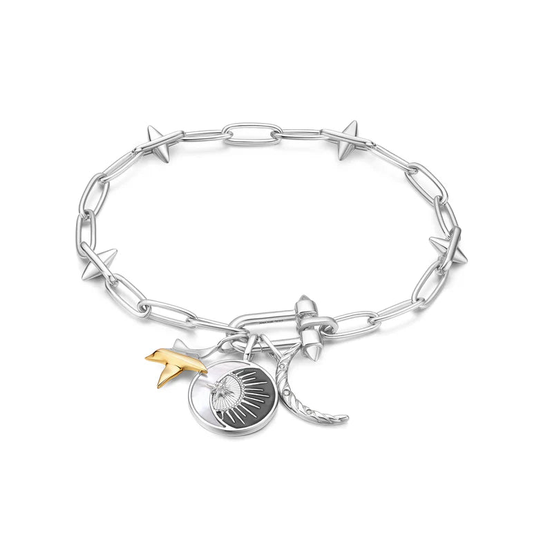 Silver Stud Link Charm Bracelet by Ania Haie