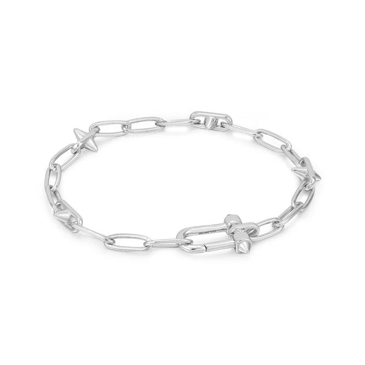 Silver Stud Link Charm Bracelet by Ania Haie