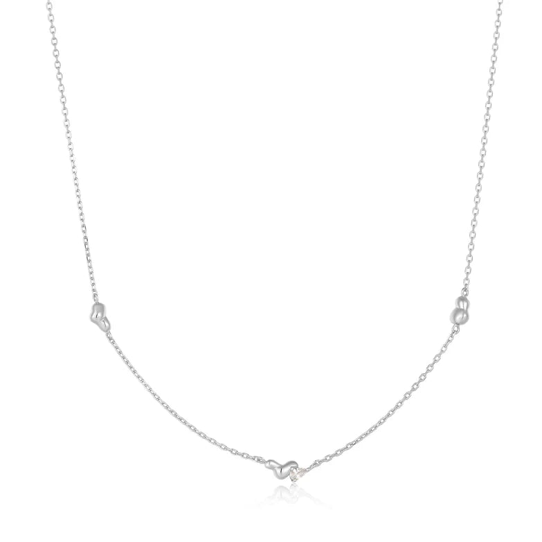 Silver Twisted Wave Chain Necklace by Ania Haie