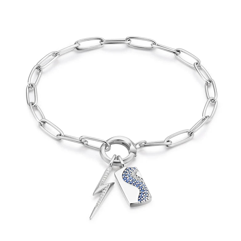 Silver Wave Blue Sparkle Charm by Ania Haie