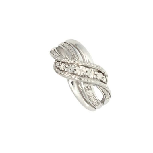 Velvet Sterling Silver 0.02ct Natural Diamond Ring.