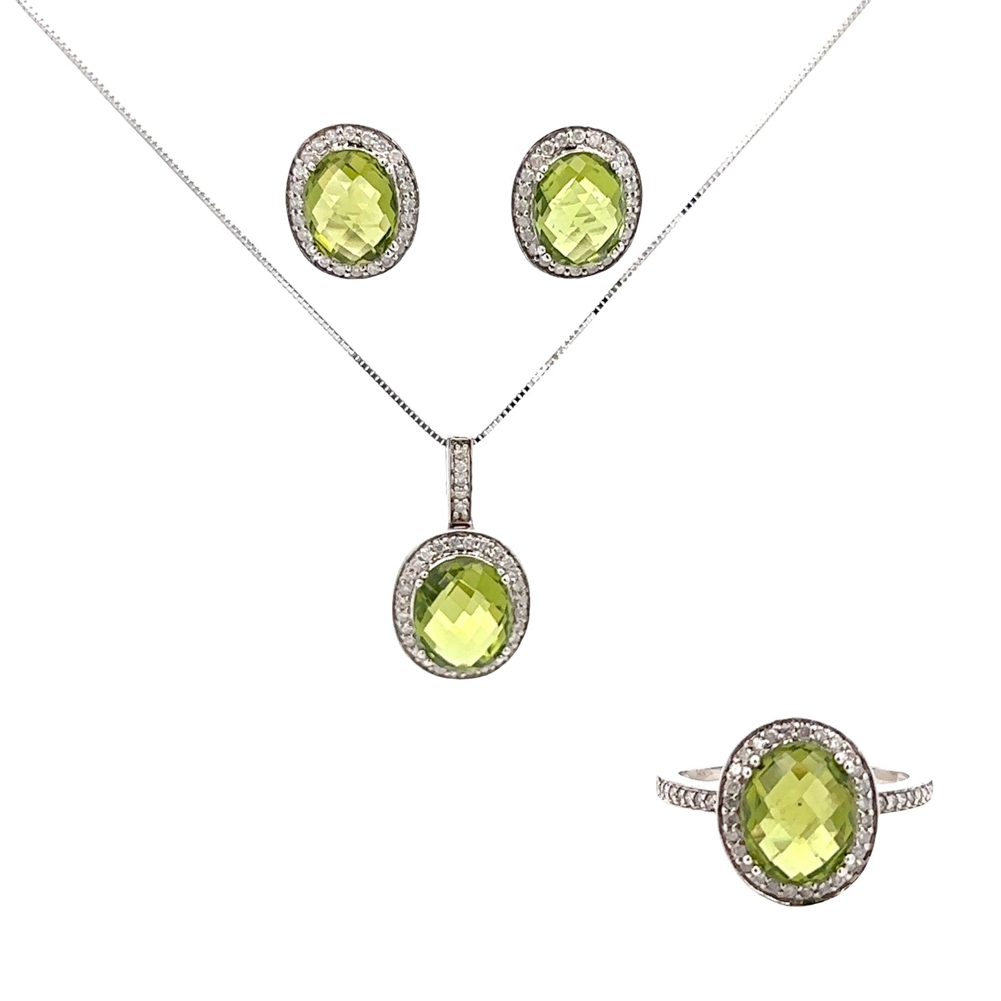 Paradise Peridot diamond Halo Ring