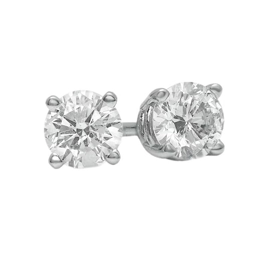 Lab Diamond gold earrings 1 studs solitaire