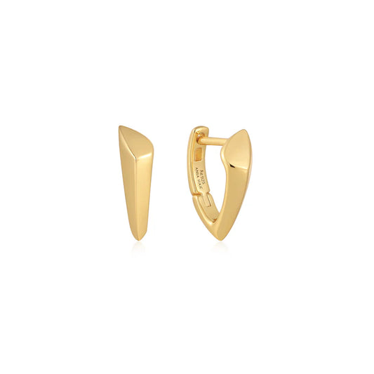 Gold Arrow Huggie Hoop Earrings by Ania Haie