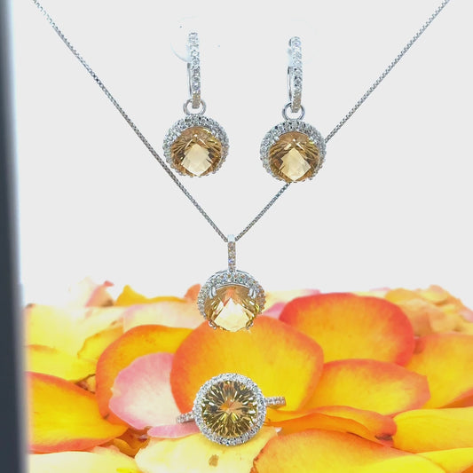 Sunshine Citrine Gemstone Jewelry Set