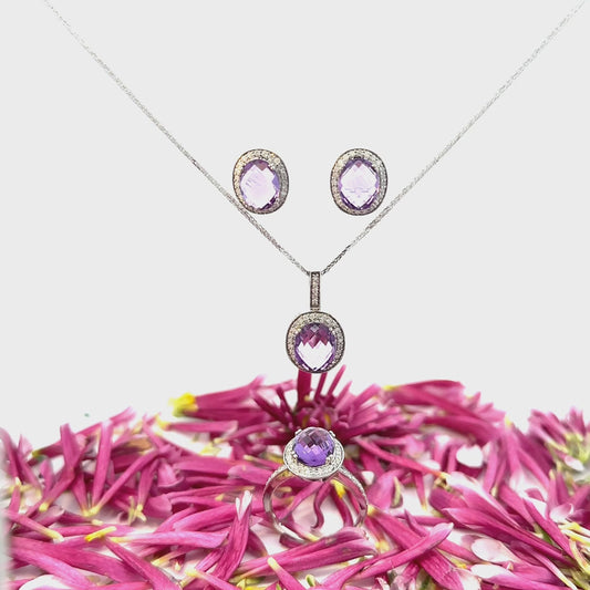 Amethyst Gemstone Jewelry Set